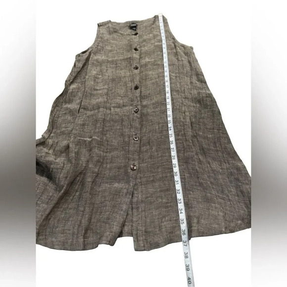 EUC Like New Eileen Fisher Linen Tunic Rare sleeveless beauty brown/gray - Picture 4 of 6
